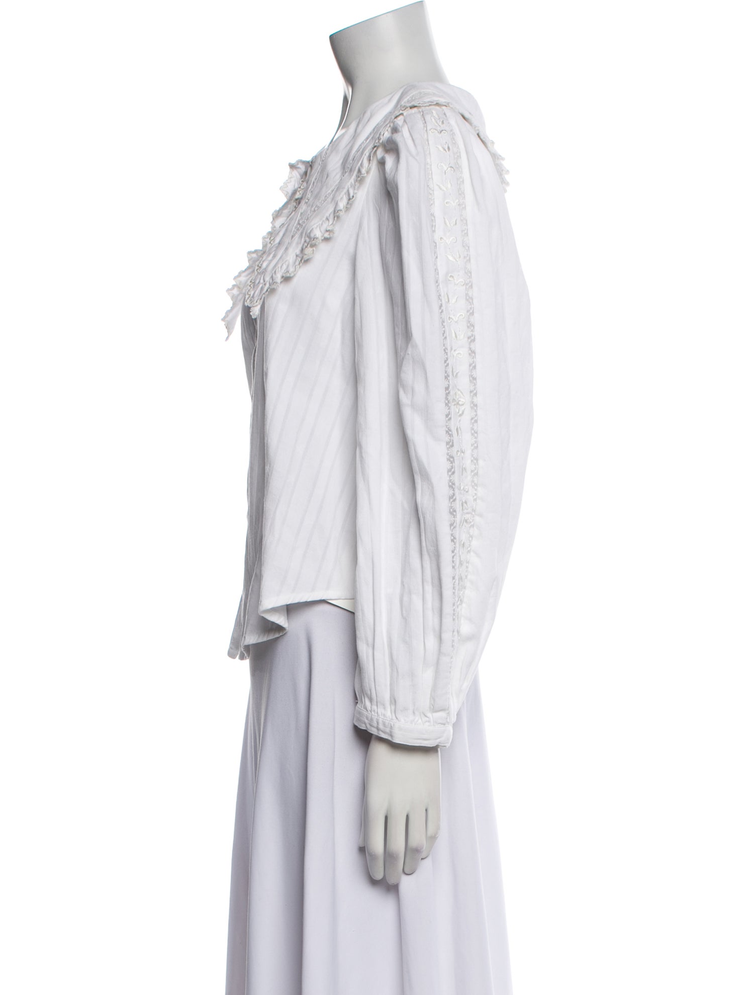 LoveShackFancy Long Sleeve Button-Up Top