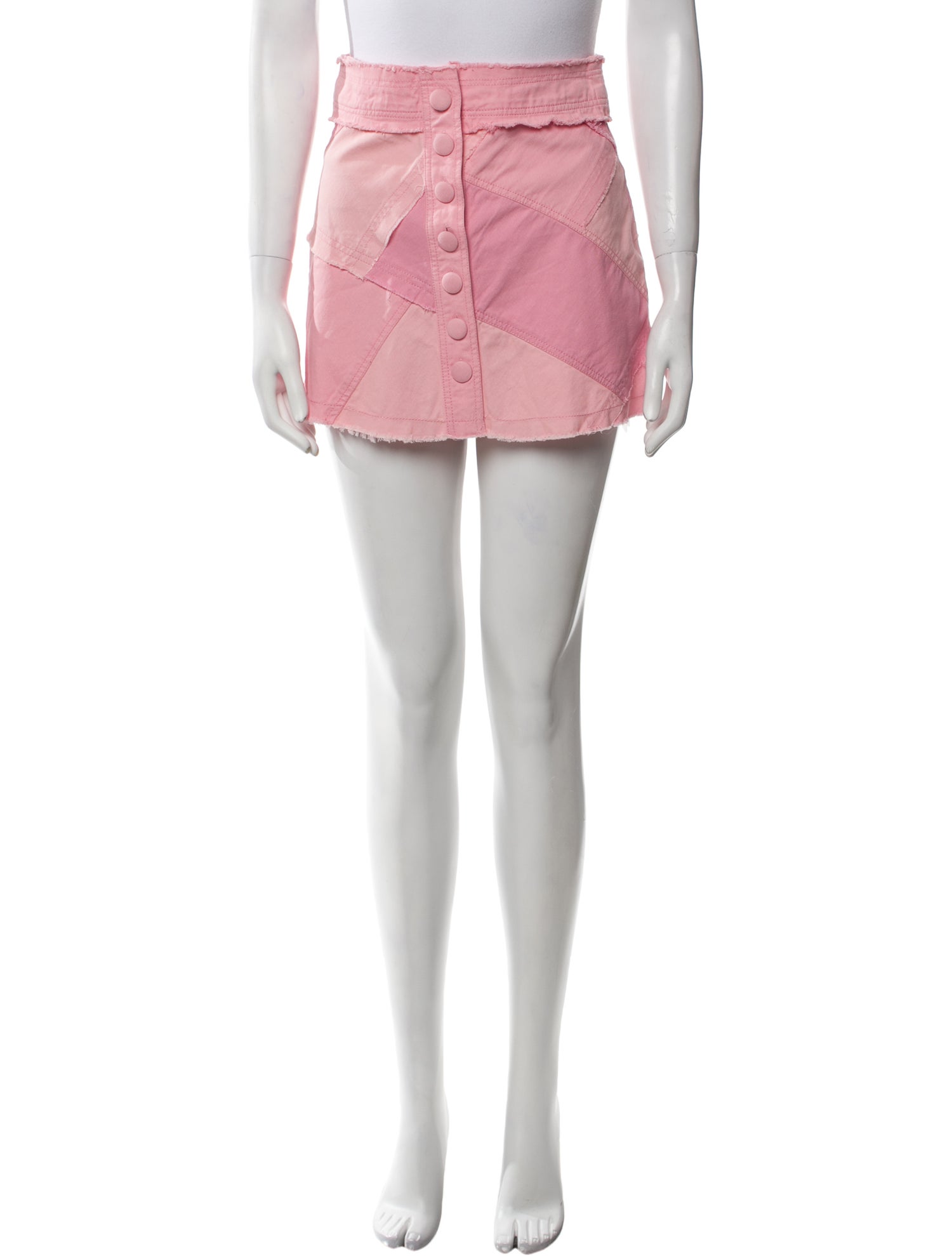 LoveShackFancy Raw-Edge Trim Mini Skirt