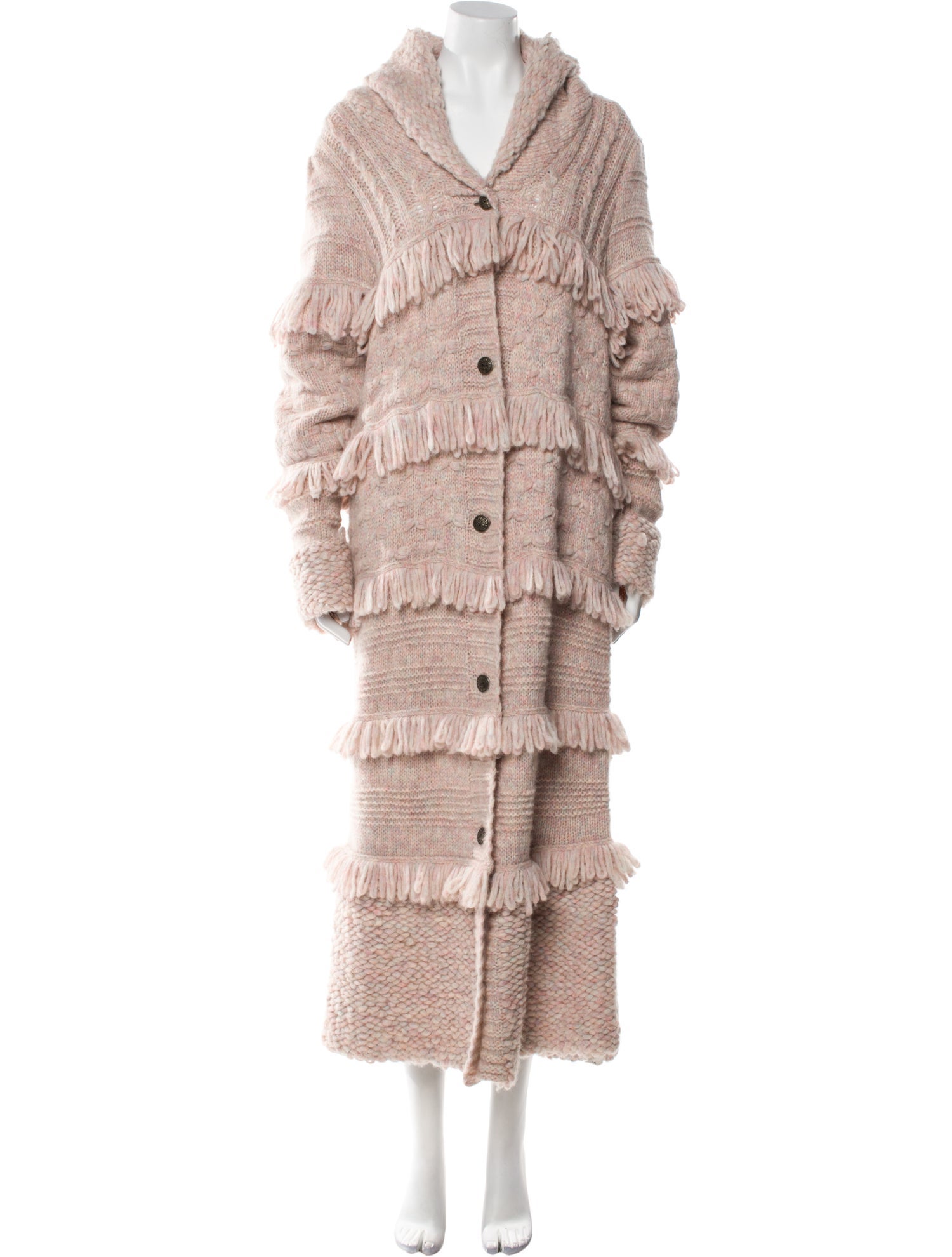 LoveShackFancy Alpaca Plaid Print Fur Coat