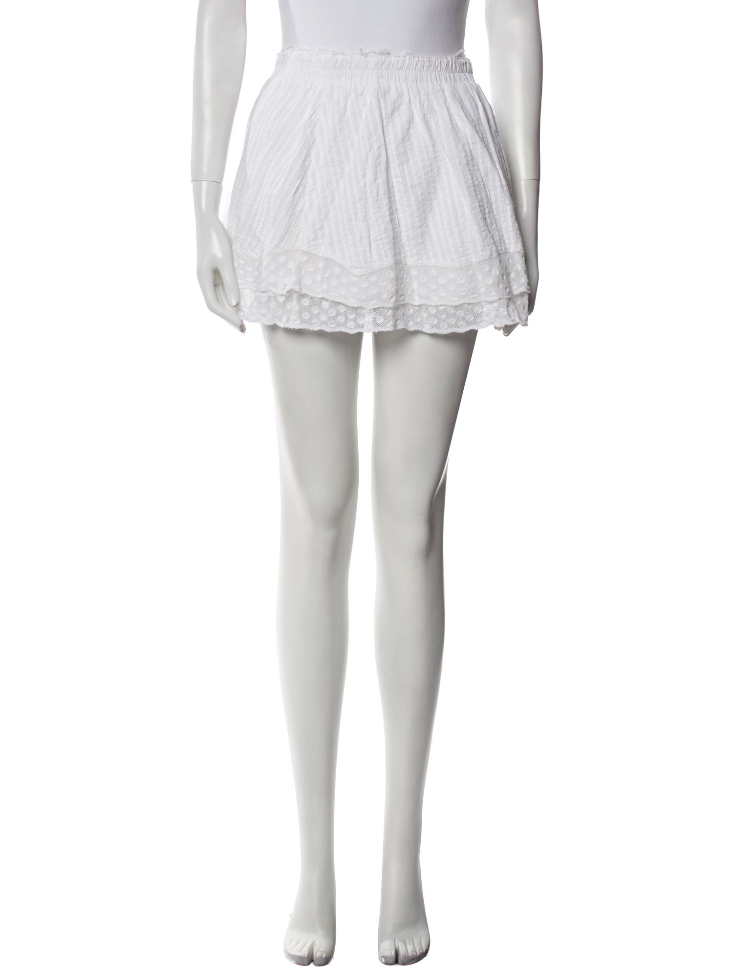 LoveShackFancy Lace Trim Embellishment Mini Skirt