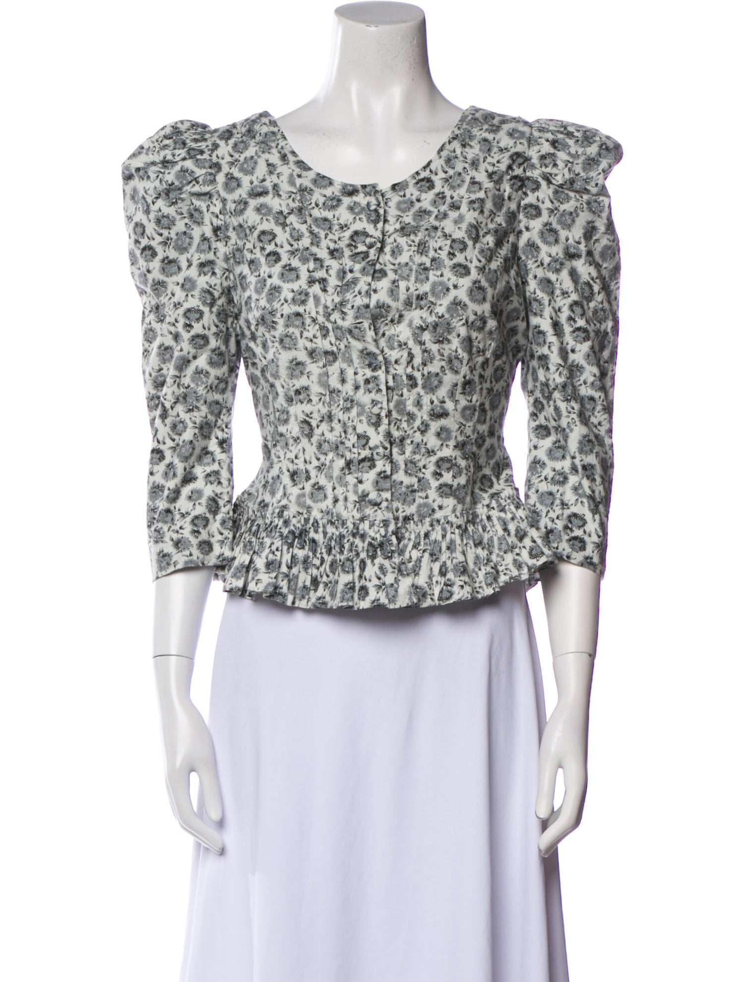 LoveShackFancy Printed Scoop Neck Crop Top