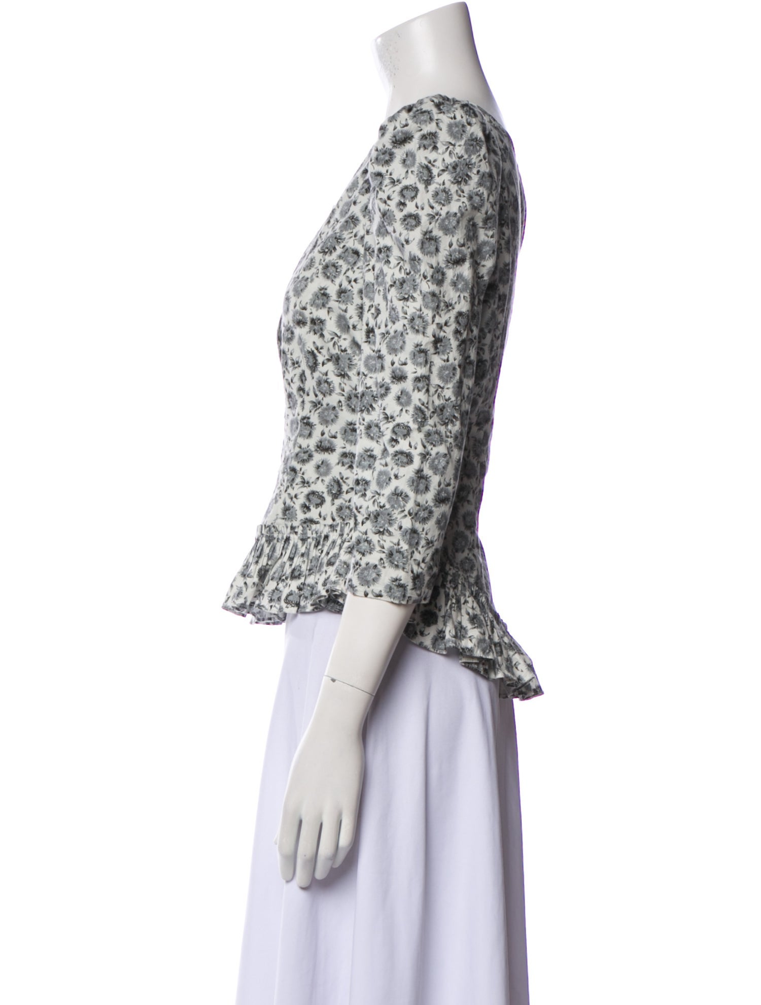 LoveShackFancy Printed Scoop Neck Crop Top