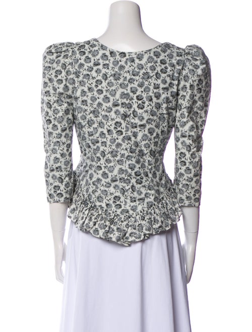 LoveShackFancy Printed Scoop Neck Crop Top