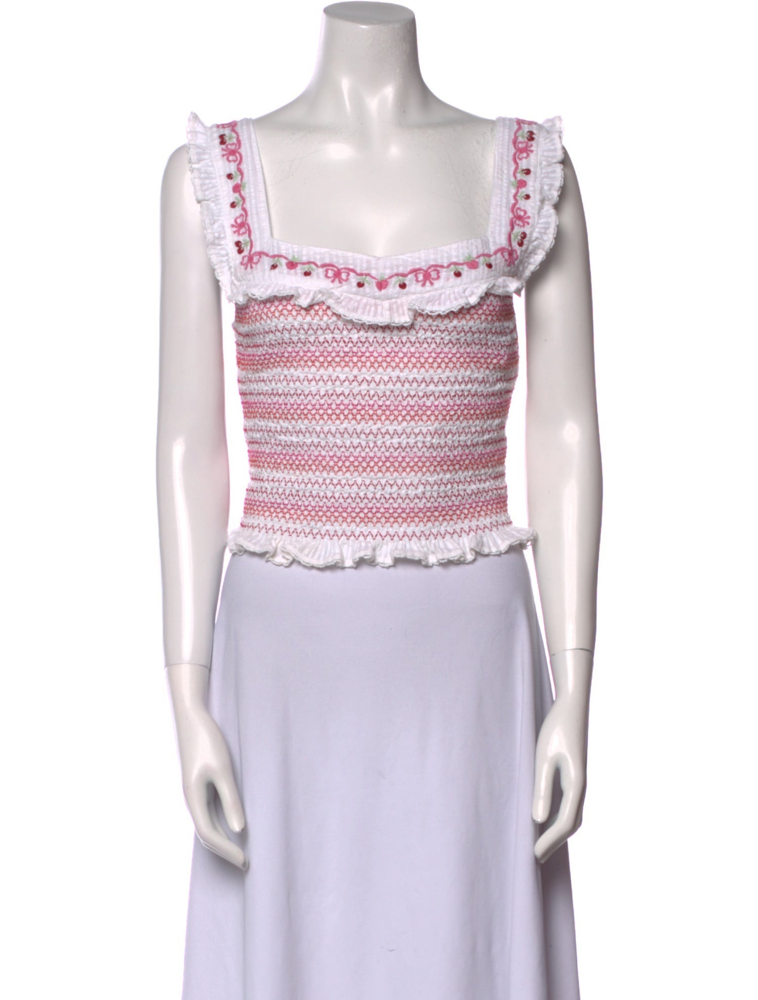 LoveShackFancy Striped Square Neckline Crop Top w/ Tags