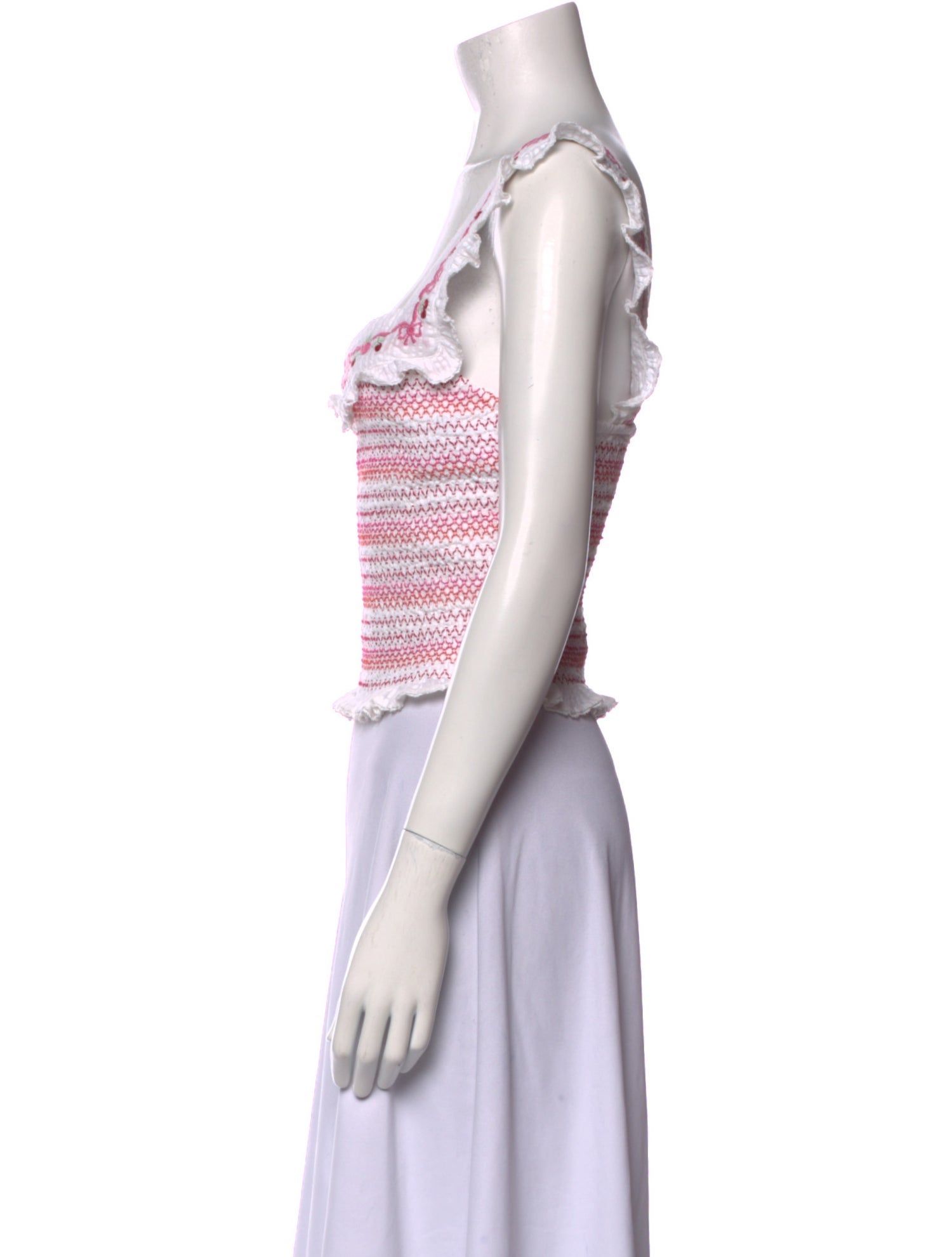 LoveShackFancy Striped Square Neckline Crop Top w/ Tags