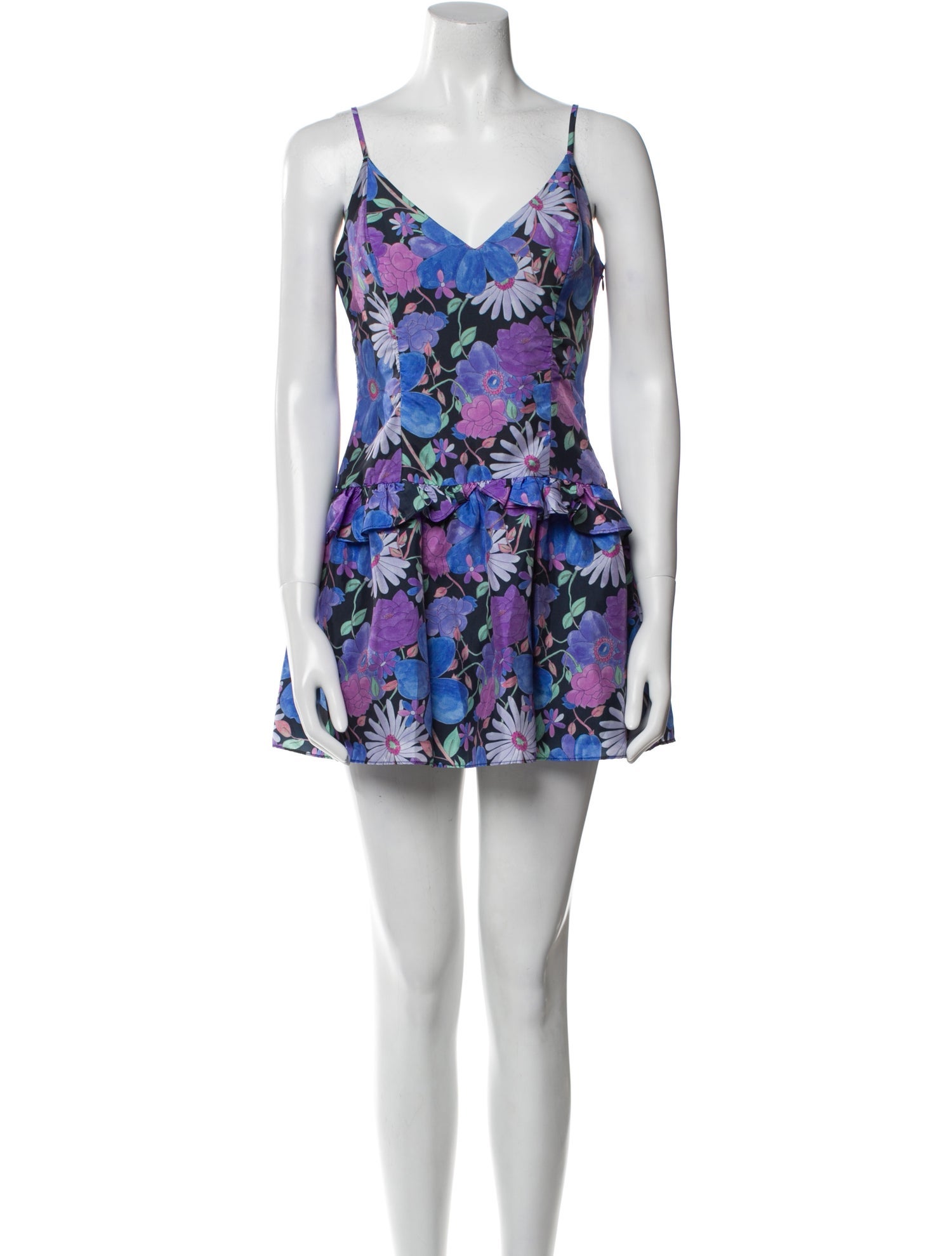 LoveShackFancy Floral Print Mini Dress