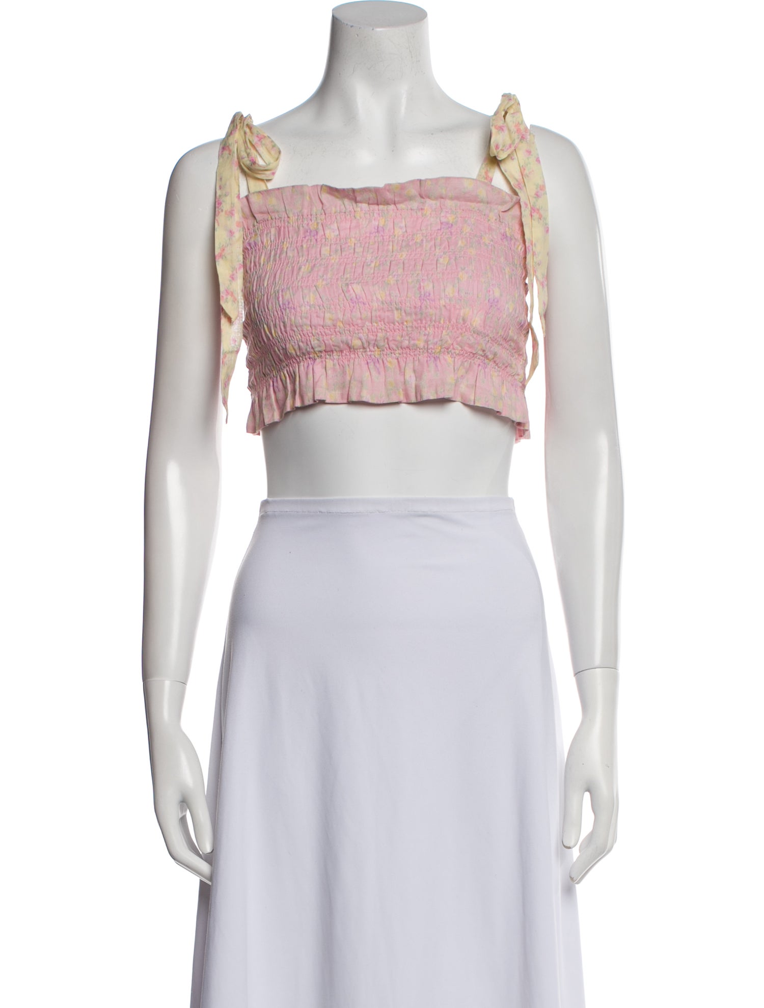 LoveShackFancy Printed Square Neckline Crop Top w/ Tags