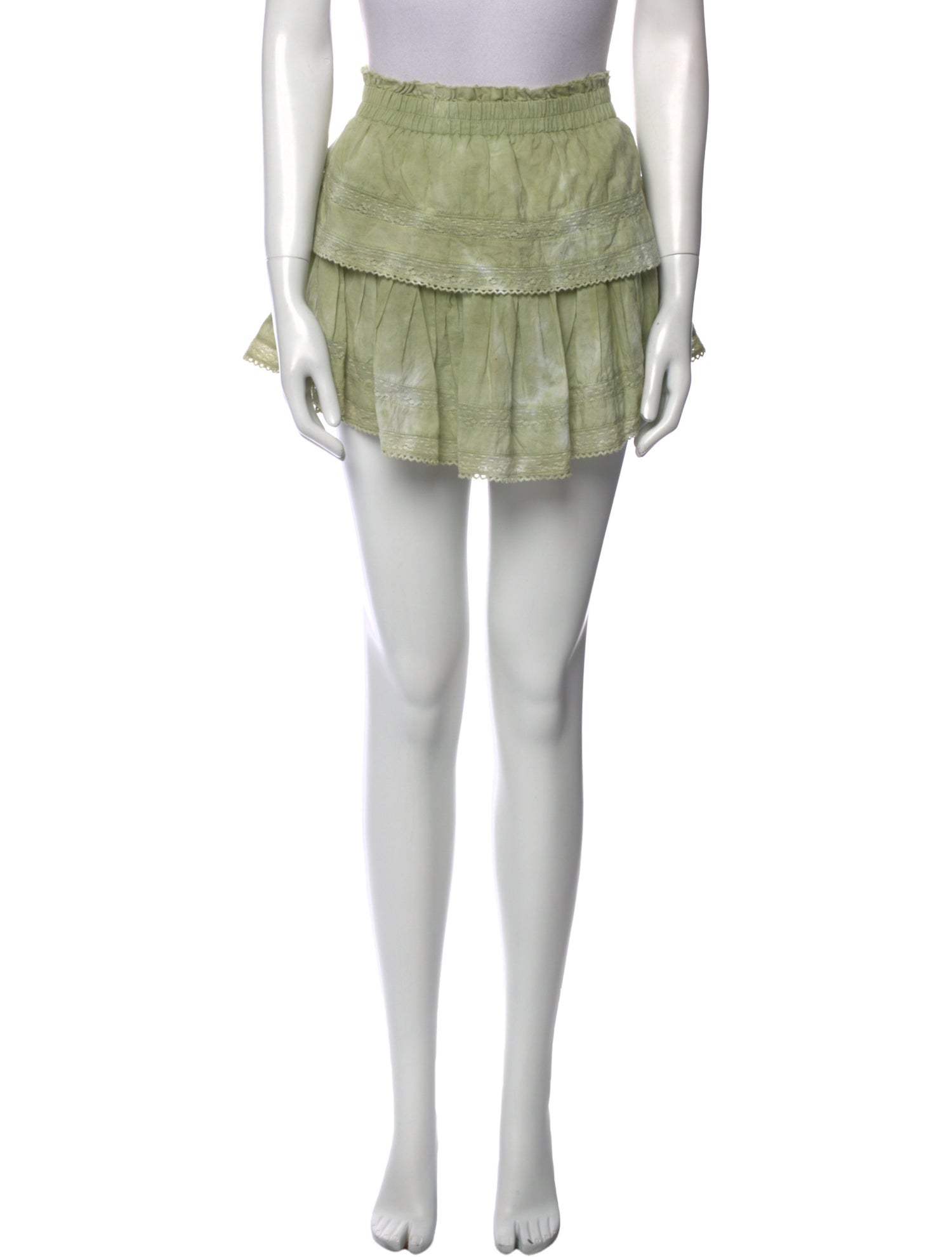 LoveShackFancy Distressed Accents Mini Skirt