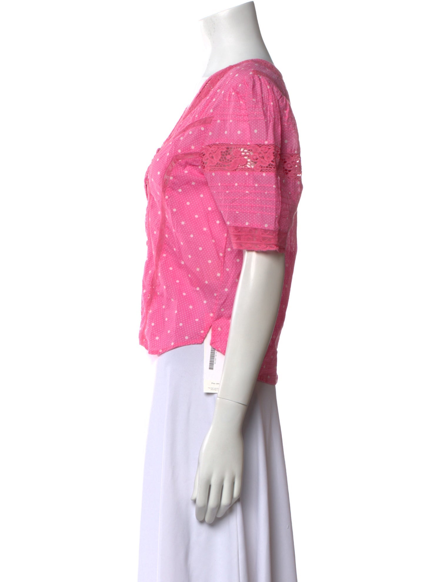 LoveShackFancy V-Neck Short Sleeve Crop Top w/ Tags