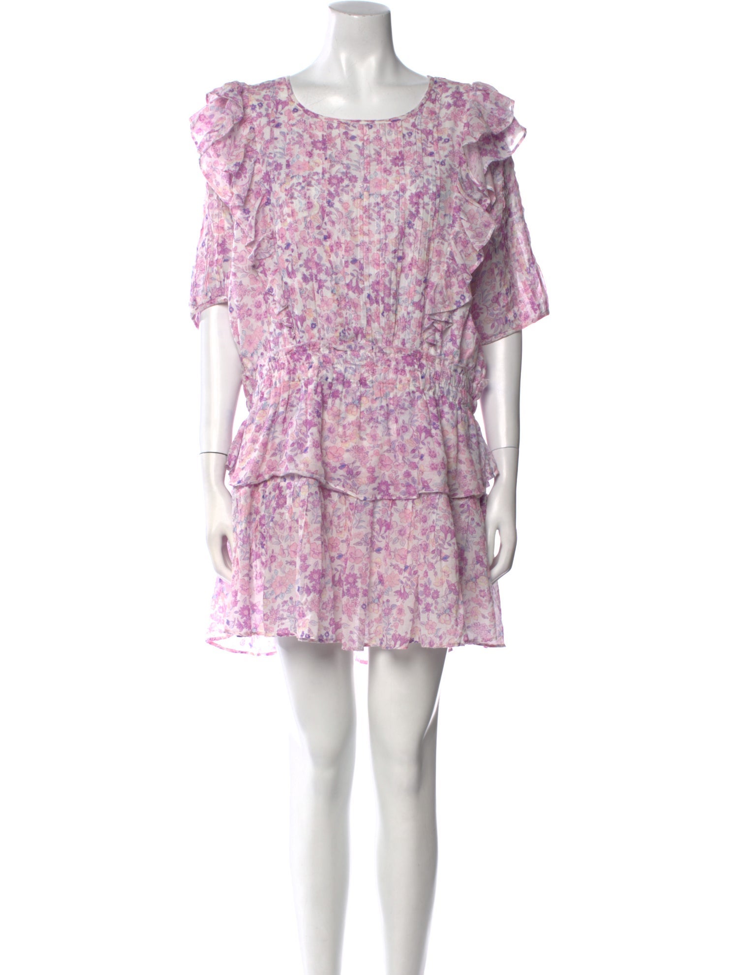 LoveShackFancy Floral Print Mini Dress