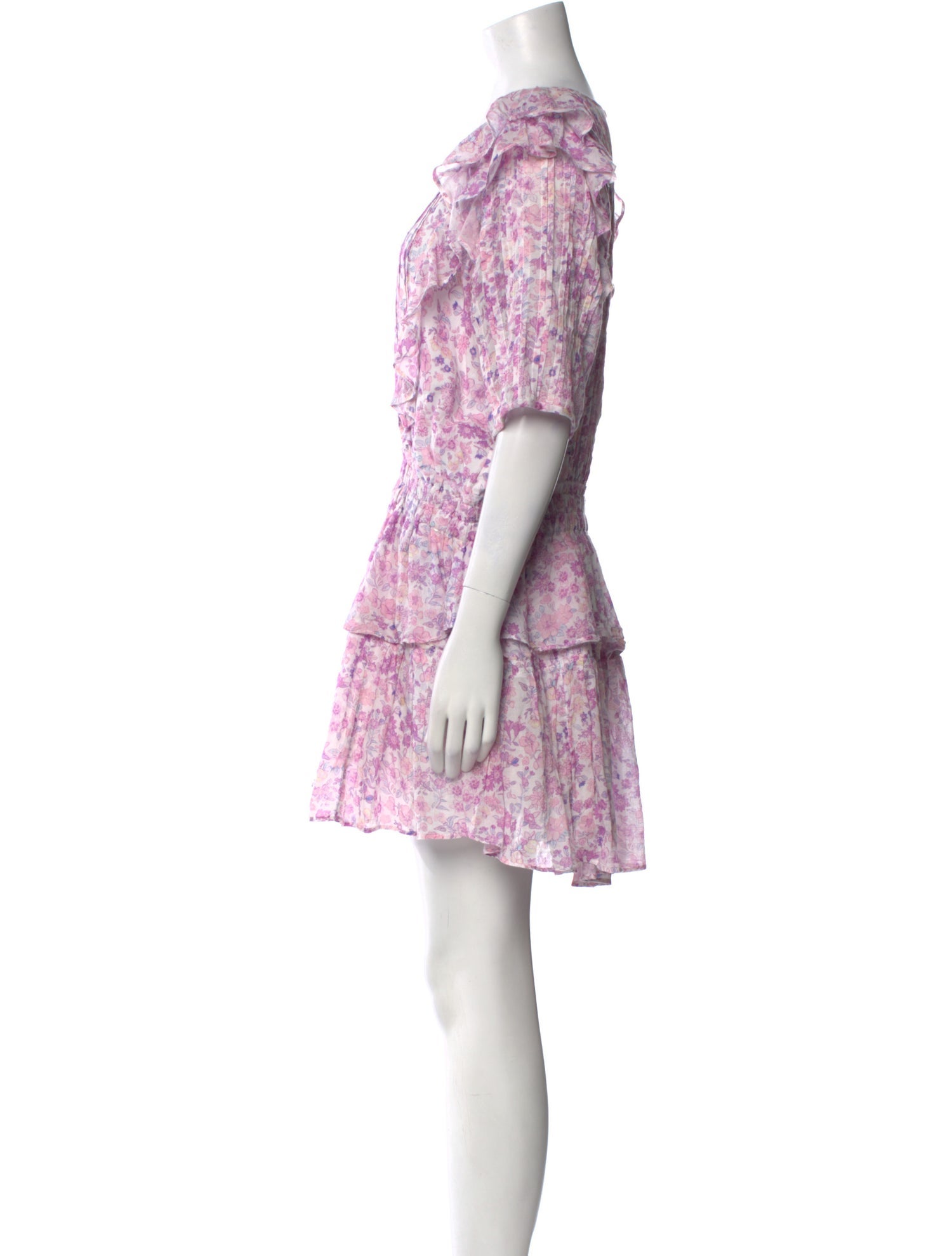 LoveShackFancy Floral Print Mini Dress