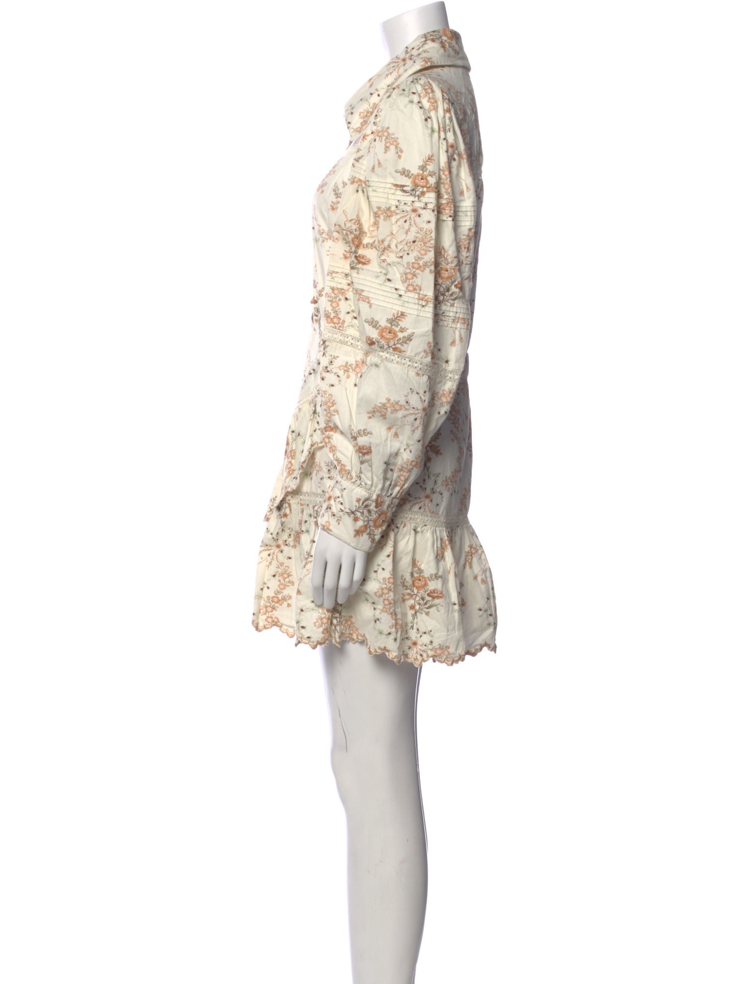 LoveShackFancy Floral Print Mini Dress