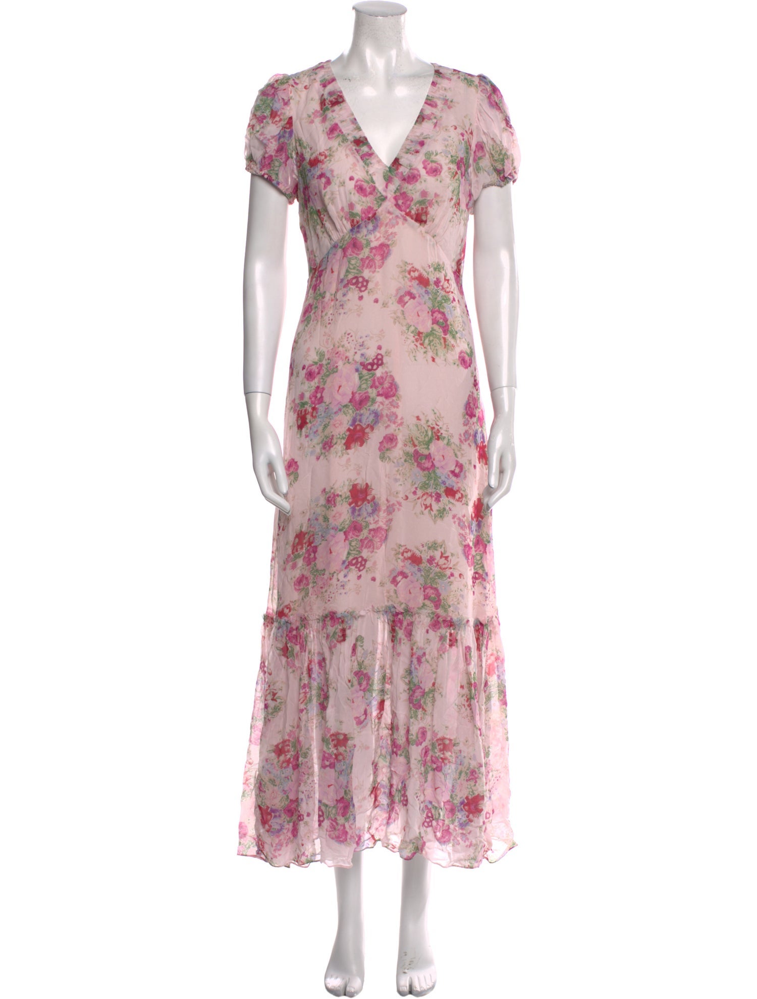 LoveShackFancy Floral Print Long Dress
