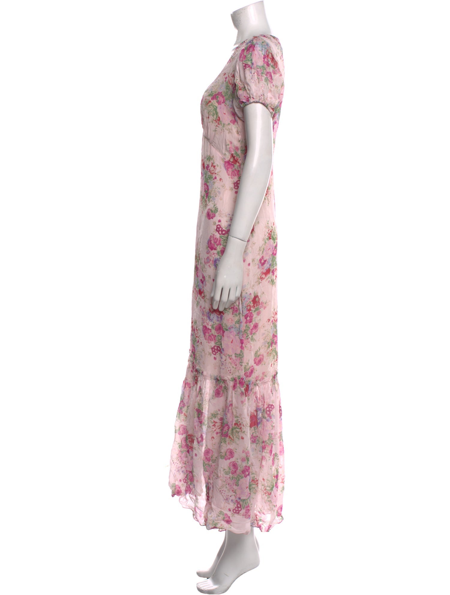 LoveShackFancy Floral Print Long Dress