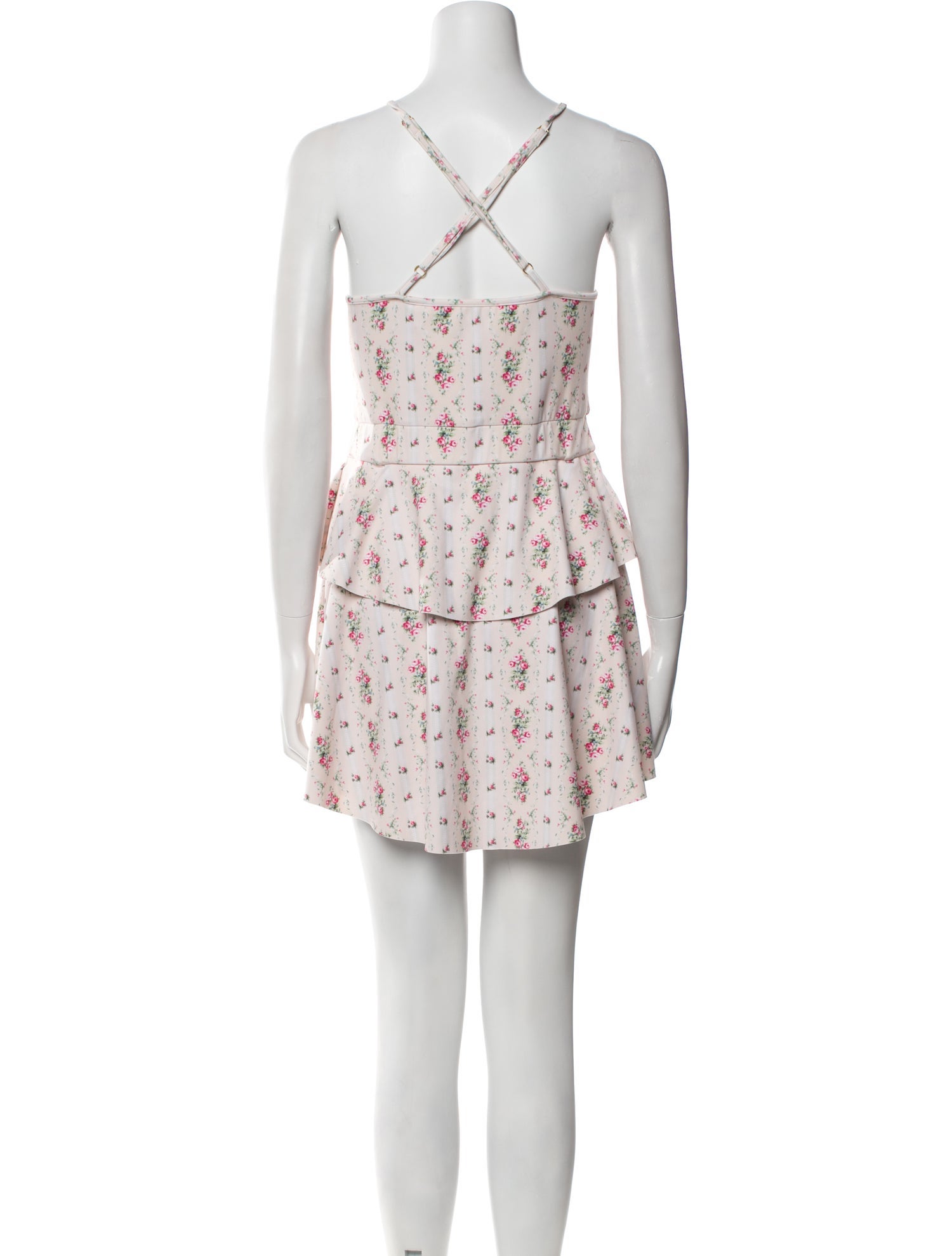 LoveShackFancy Floral Print Mini Dress