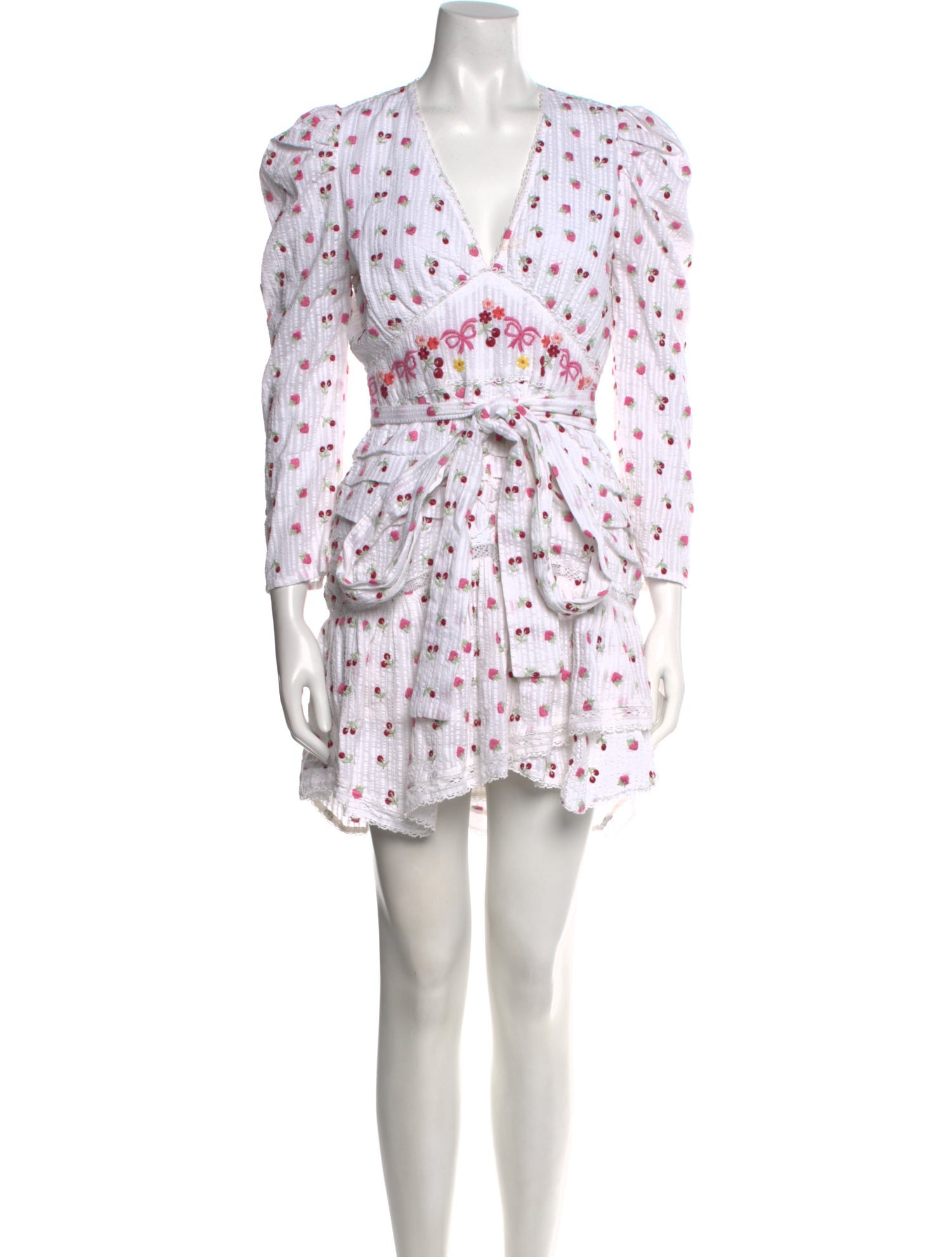 LoveShackFancy Floral Print Mini Dress