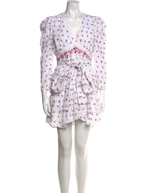 LoveShackFancy Floral Print Mini Dress