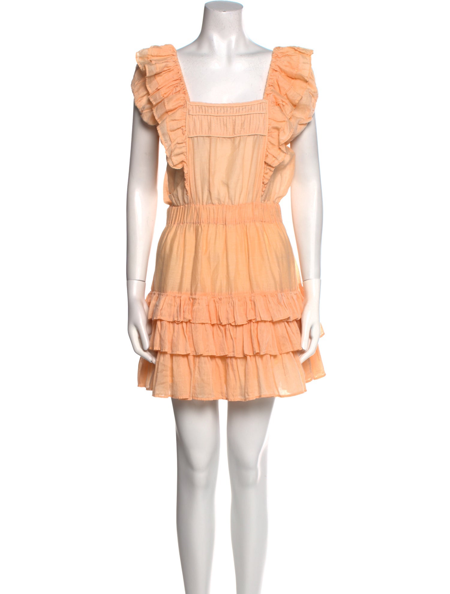 LoveShackFancy Square Neckline Mini Dress