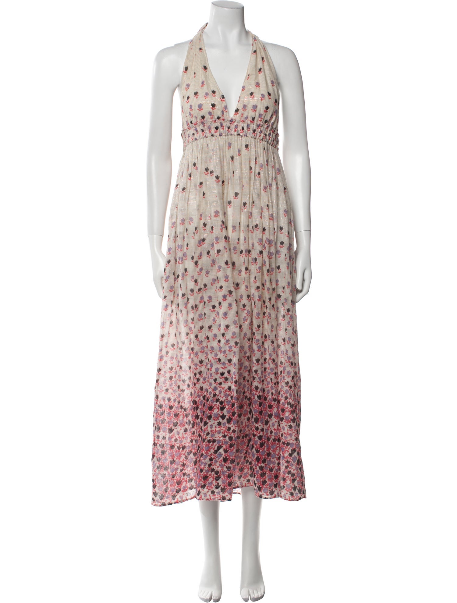 LoveShackFancy Floral Print Long Dress