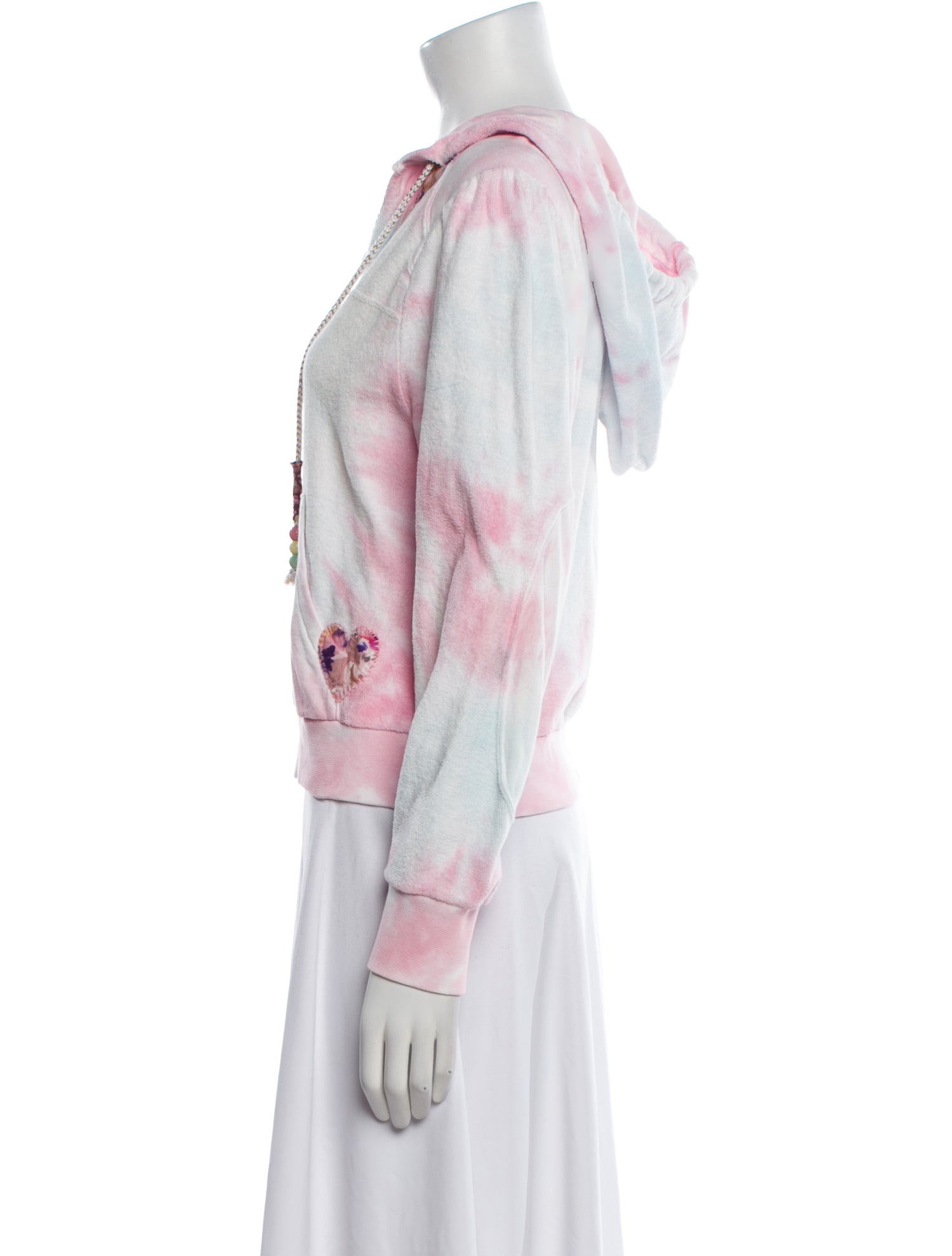 LoveShackFancy Tie-Dye Print V-Neck Sweatshirt