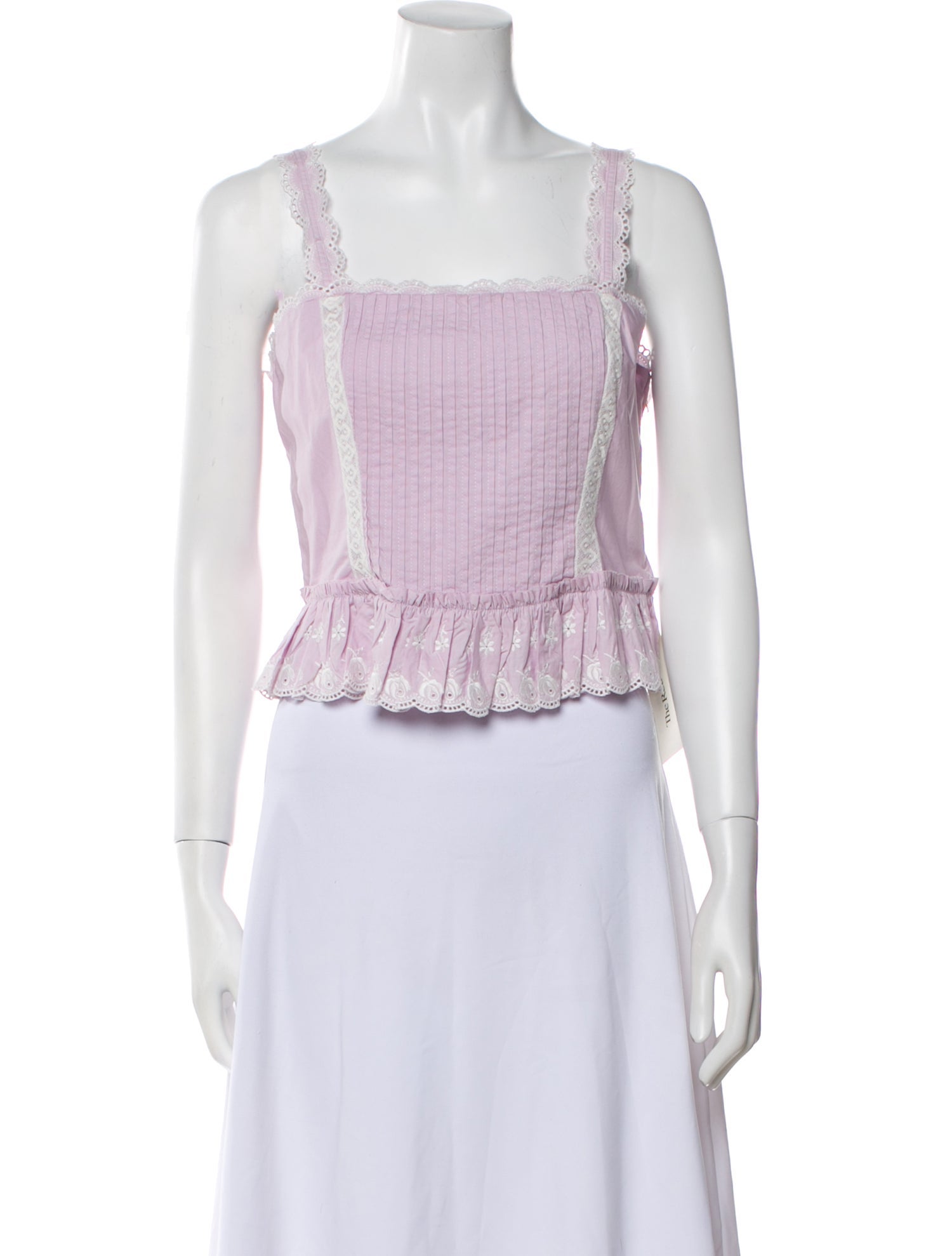 LoveShackFancy Square Neckline Sleeveless Crop Top w/ Tags