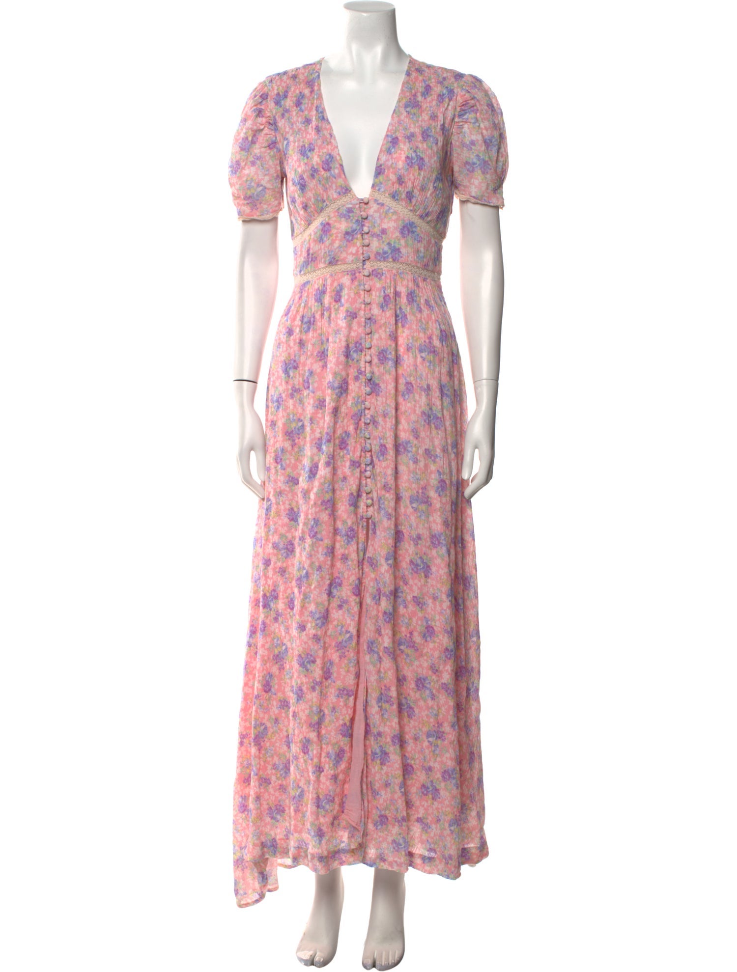 LoveShackFancy Floral Print Long Dress