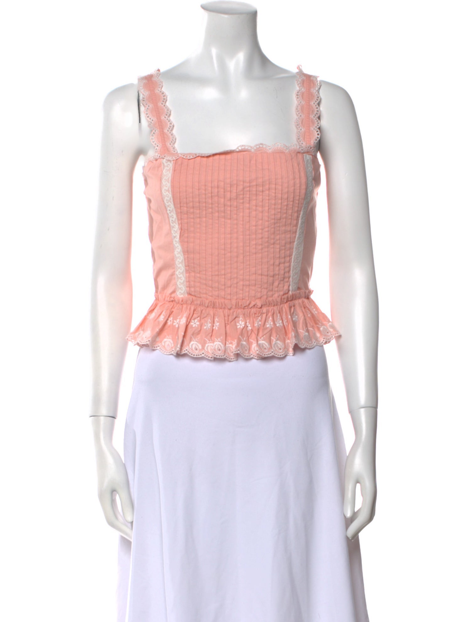 LoveShackFancy Square Neckline Sleeveless Crop Top w/ Tags