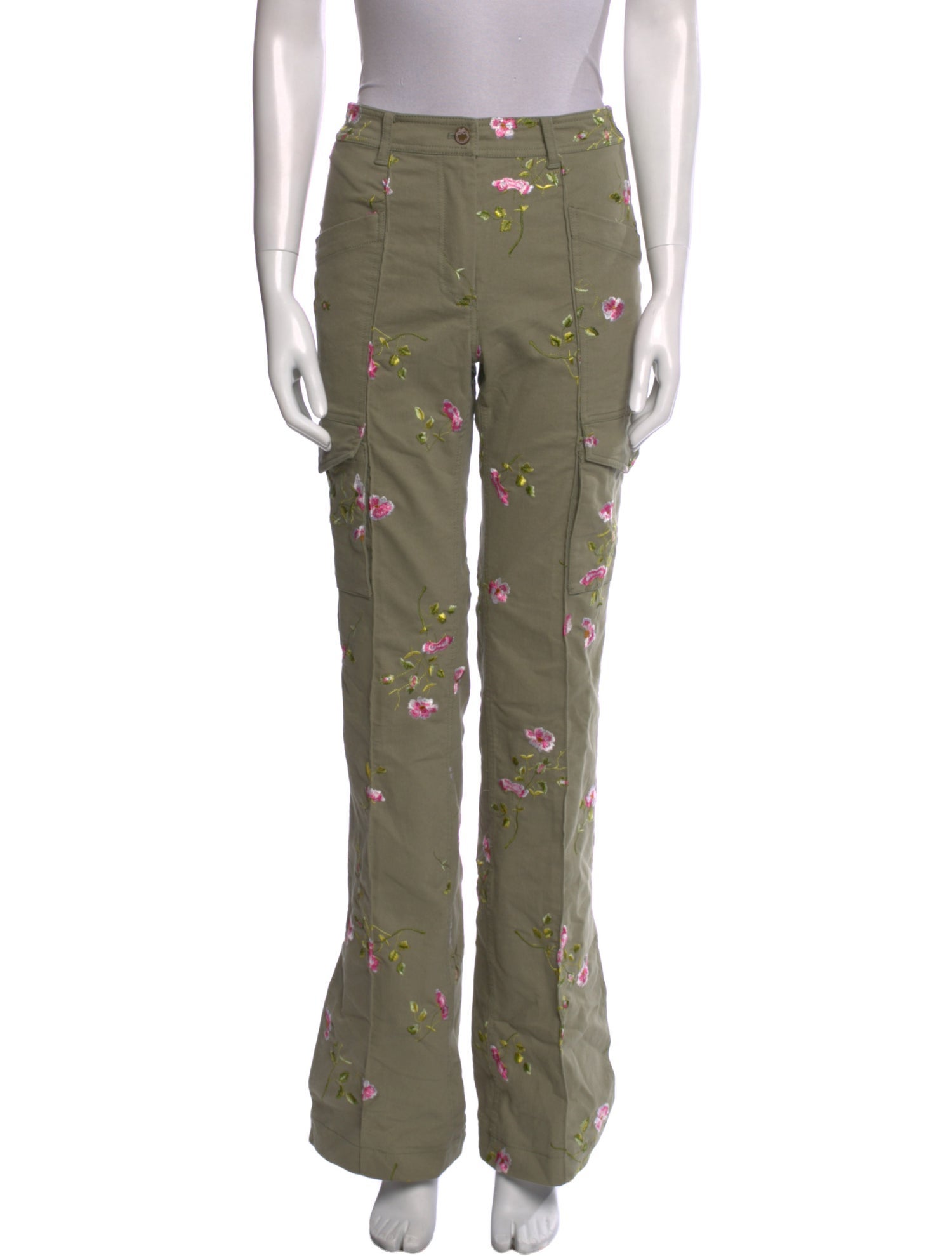 LoveShackFancy Floral Print Straight Leg Pants