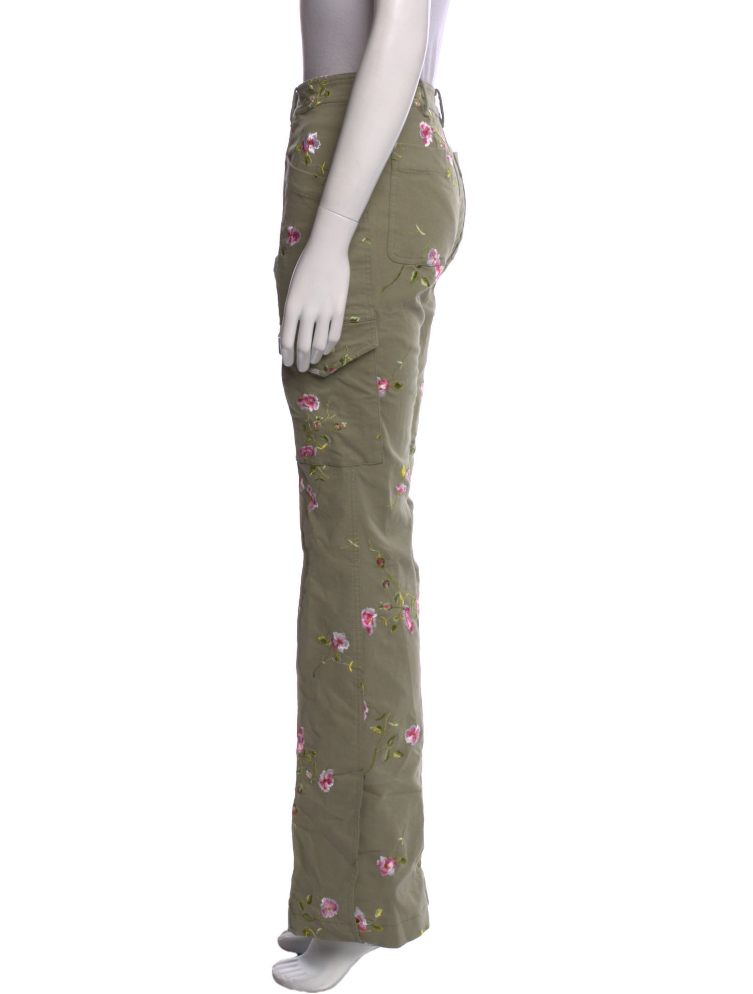 LoveShackFancy Floral Print Straight Leg Pants