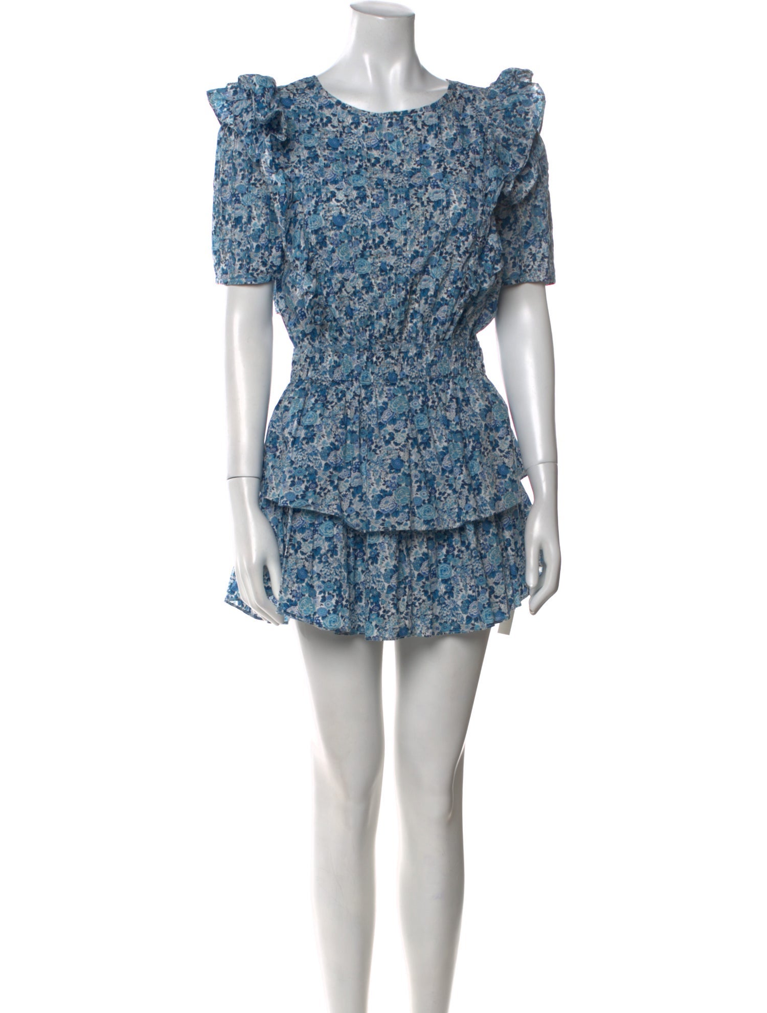 LoveShackFancy Floral Print Mini Dress
