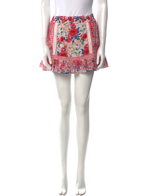 LoveShackFancy Floral Print Mini Skirt