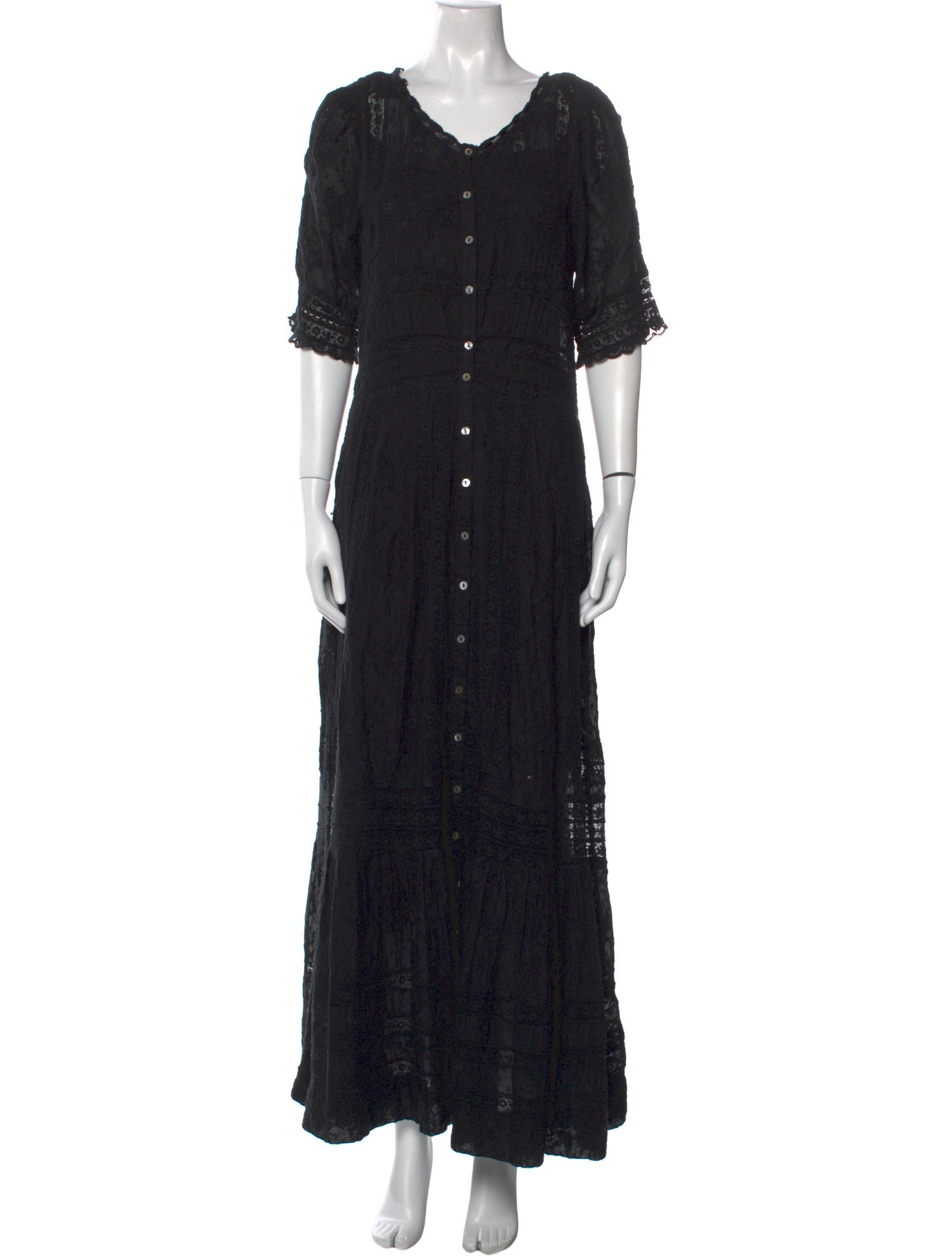 LoveShackFancy Scoop Neck Long Dress