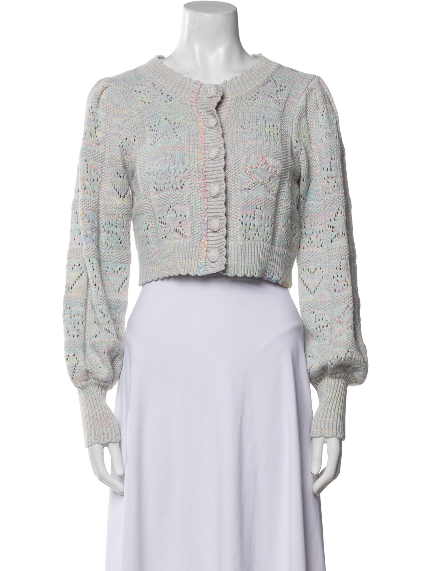 LoveShackFancy Patterned Crew Neck Sweater