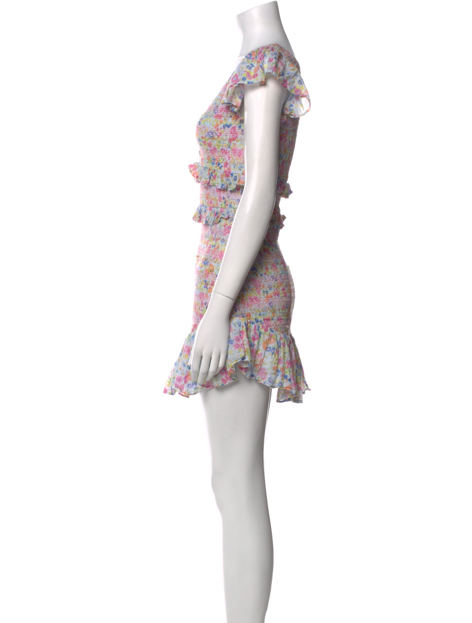 LoveShackFancy Floral Print Mini Dress