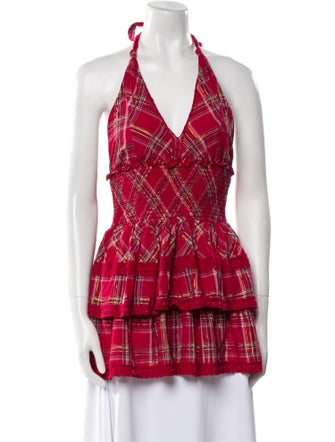 LoveShackFancy Printed V-Neck Tunic