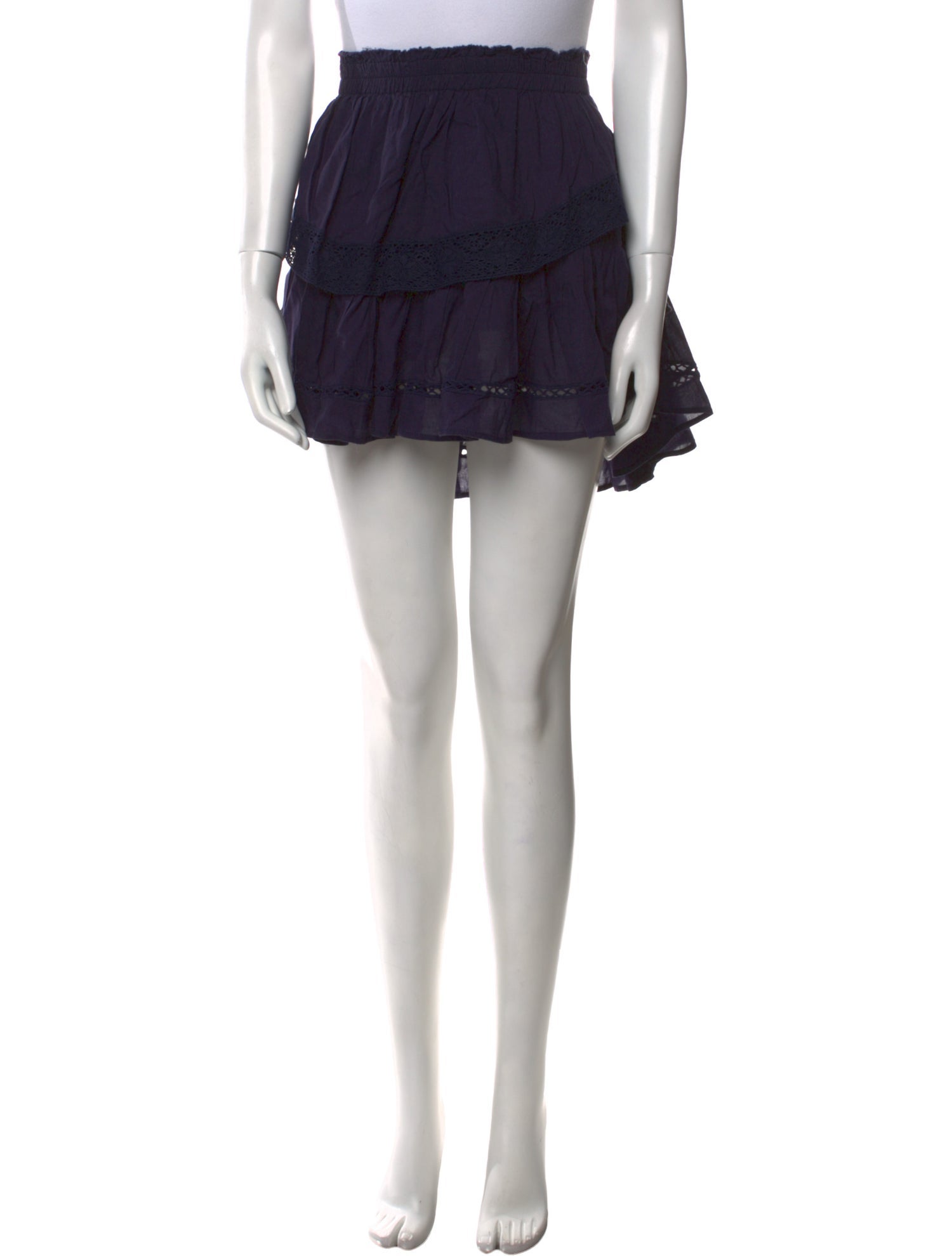 LoveShackFancy Raw-Edge Trim Mini Skirt