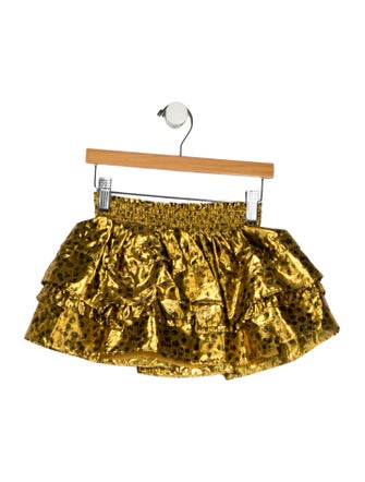 LoveShackFancy LoveShackFancy Girls' Metallic Ruffle Skirt