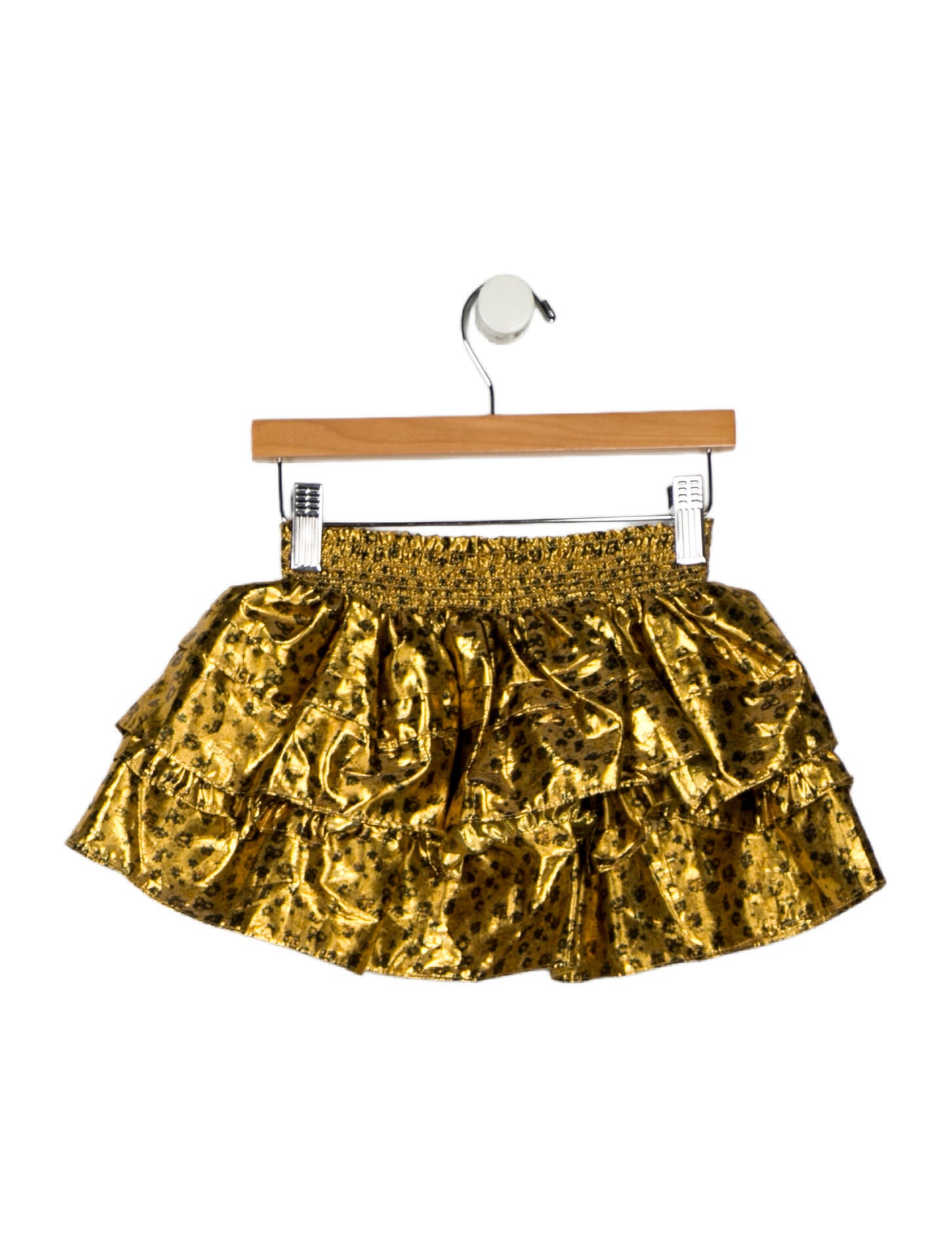 LoveShackFancy LoveShackFancy Girls' Metallic Ruffle Skirt
