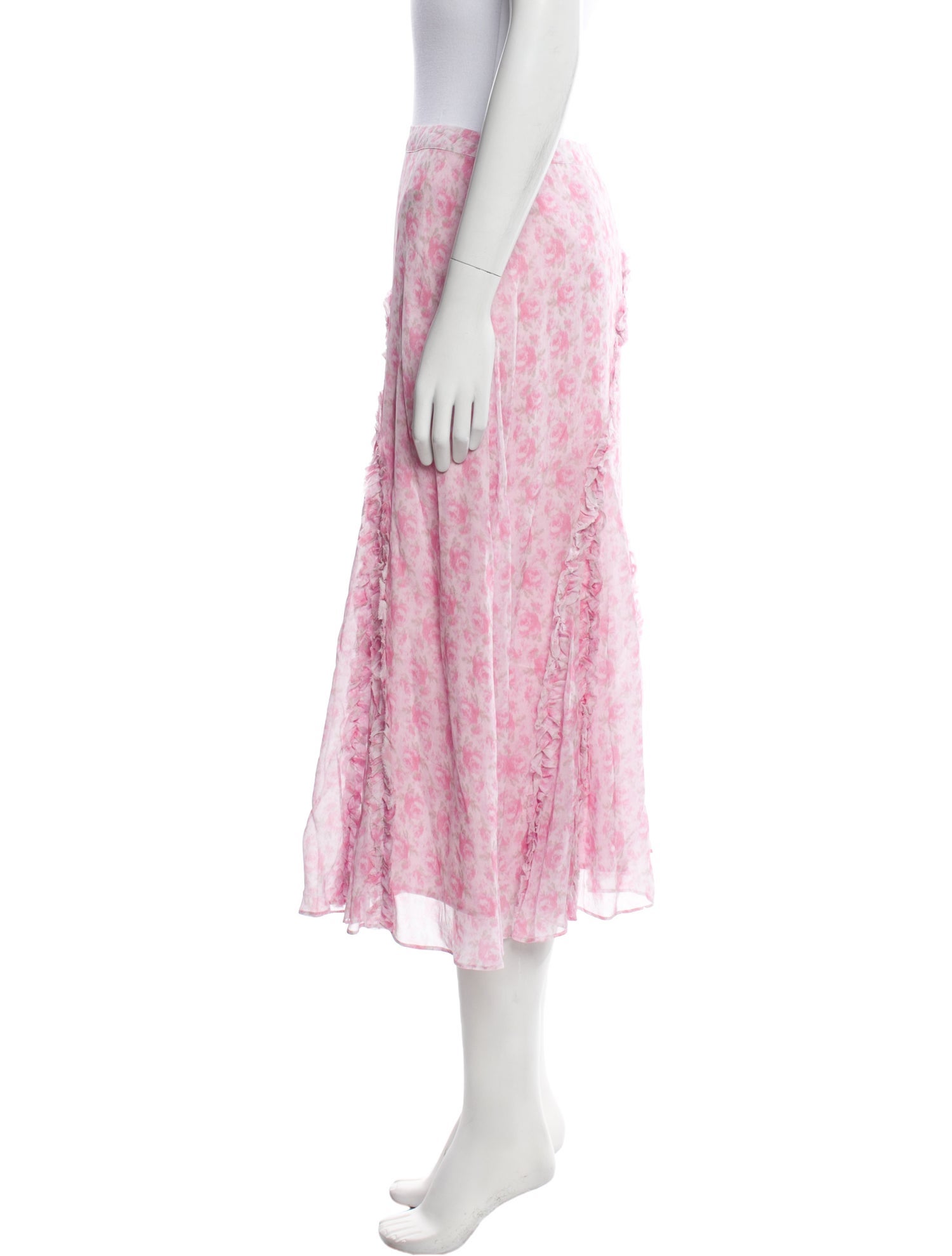 LoveShackFancy Floral Print Midi Length Skirt w/ Tags