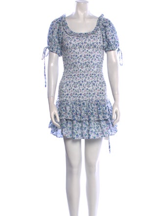 LoveShackFancy Floral Print Mini Dress