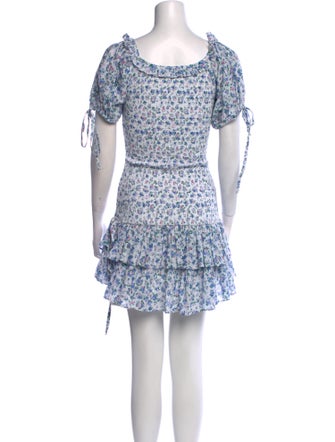 LoveShackFancy Floral Print Mini Dress