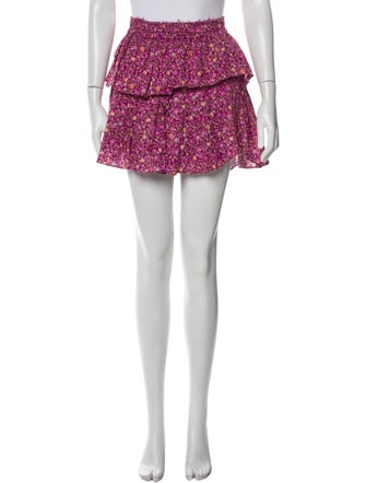 LoveShackFancy Floral Print Mini Skirt