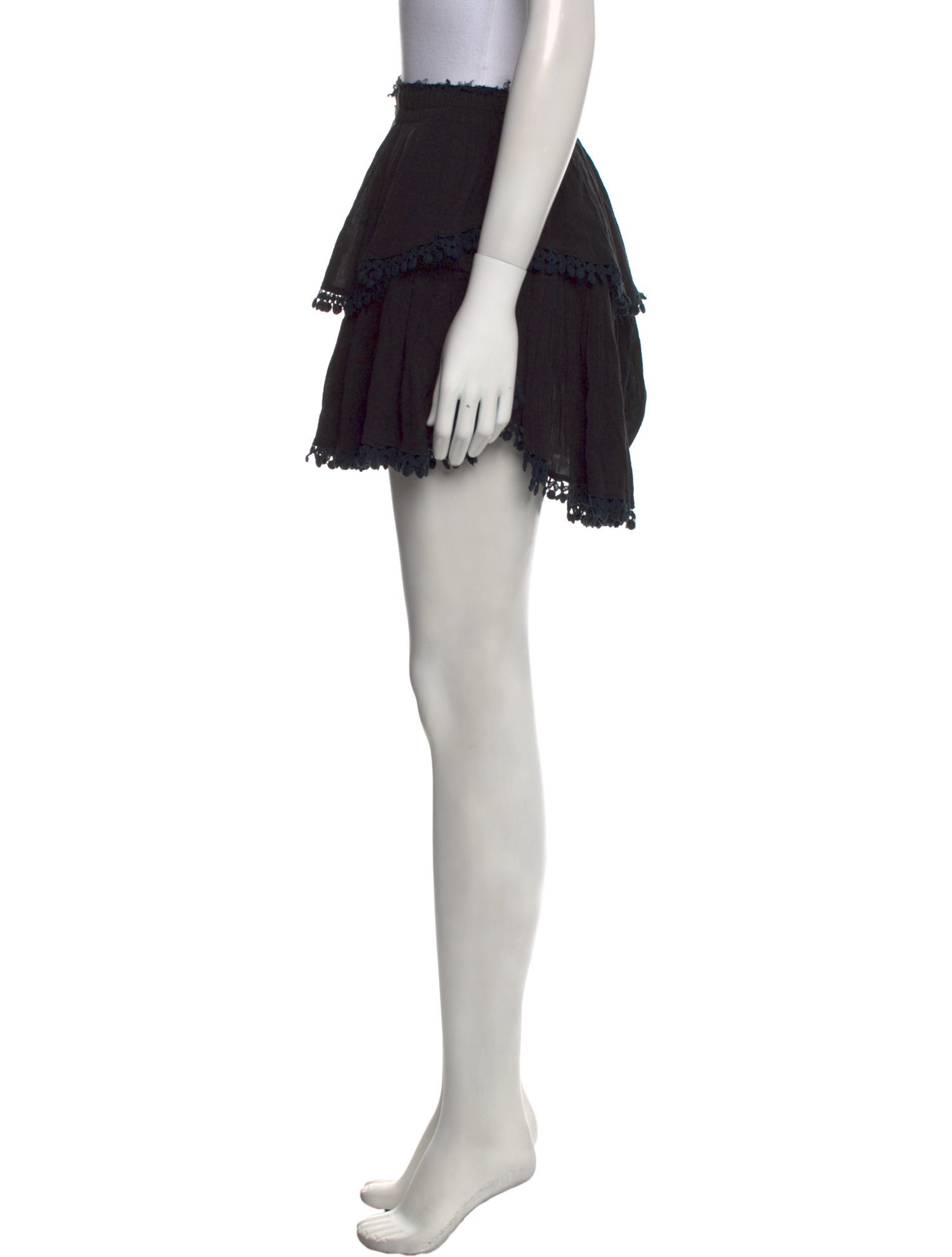 LoveShackFancy Ruffle Embellishment Mini Skirt