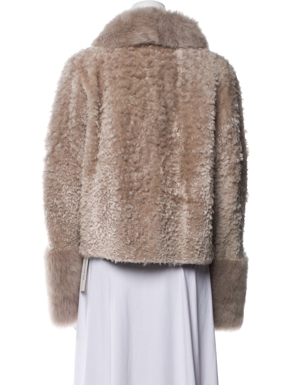 LoveShackFancy Shearling Fur Jacket Neutrals Fur … - image 3