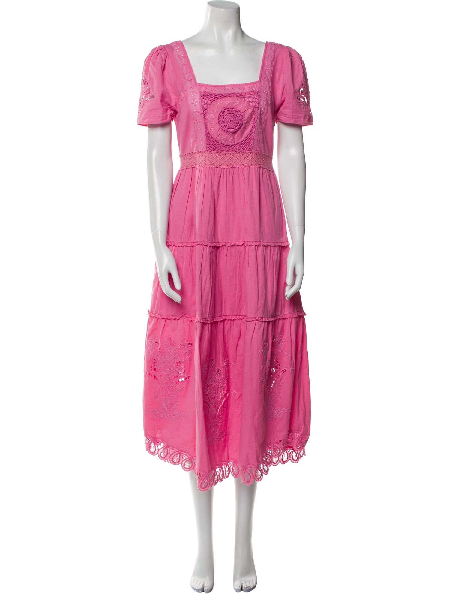 LoveShackFancy Square Neckline Long Dress