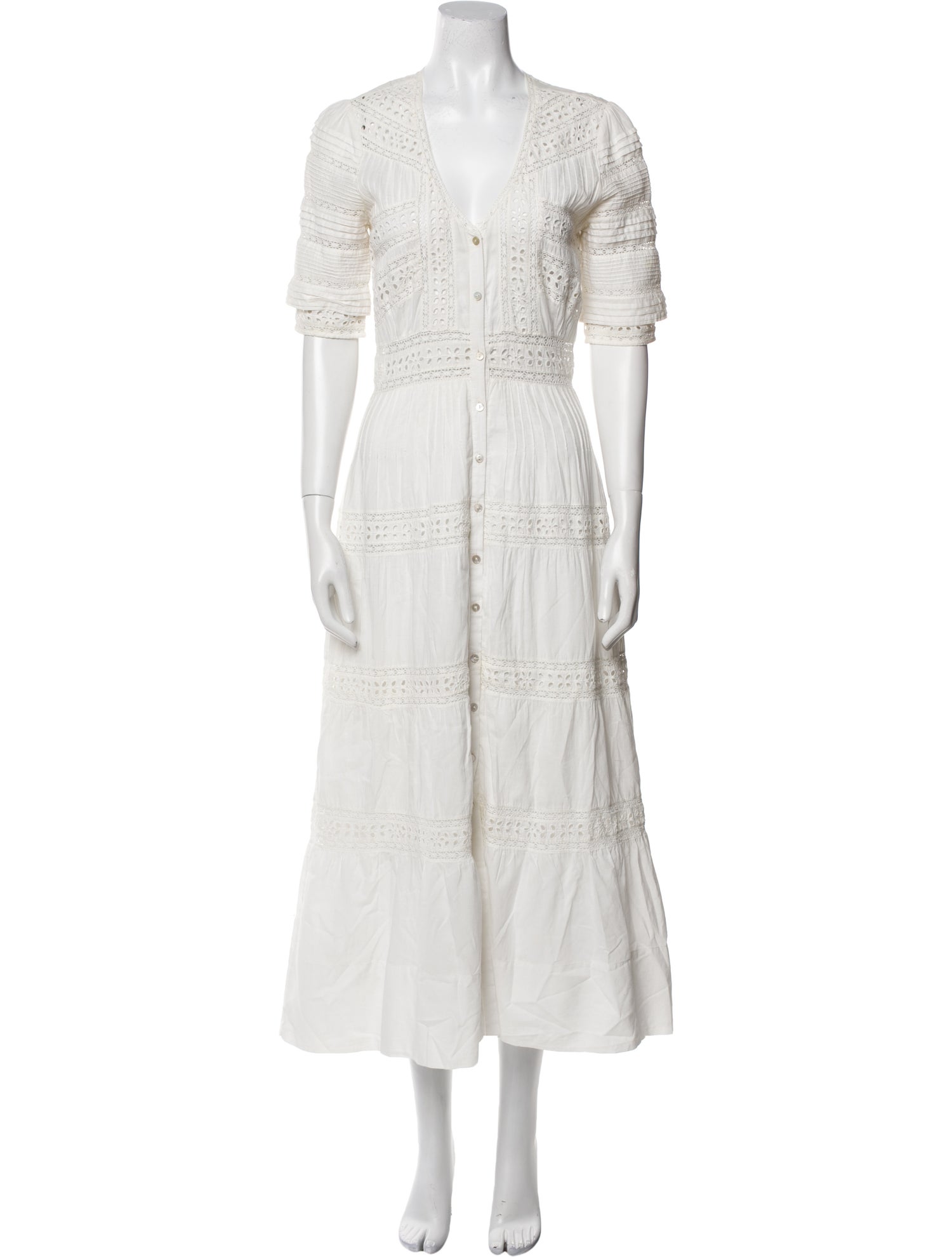 LoveShackFancy V-Neck Long Dress