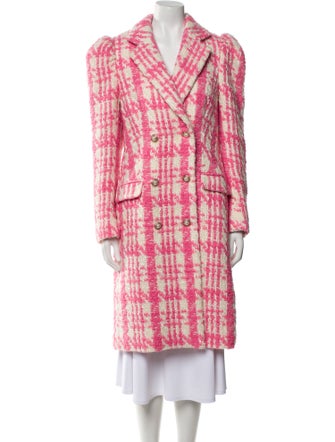 LoveShackFancy Wool Plaid Print Coat