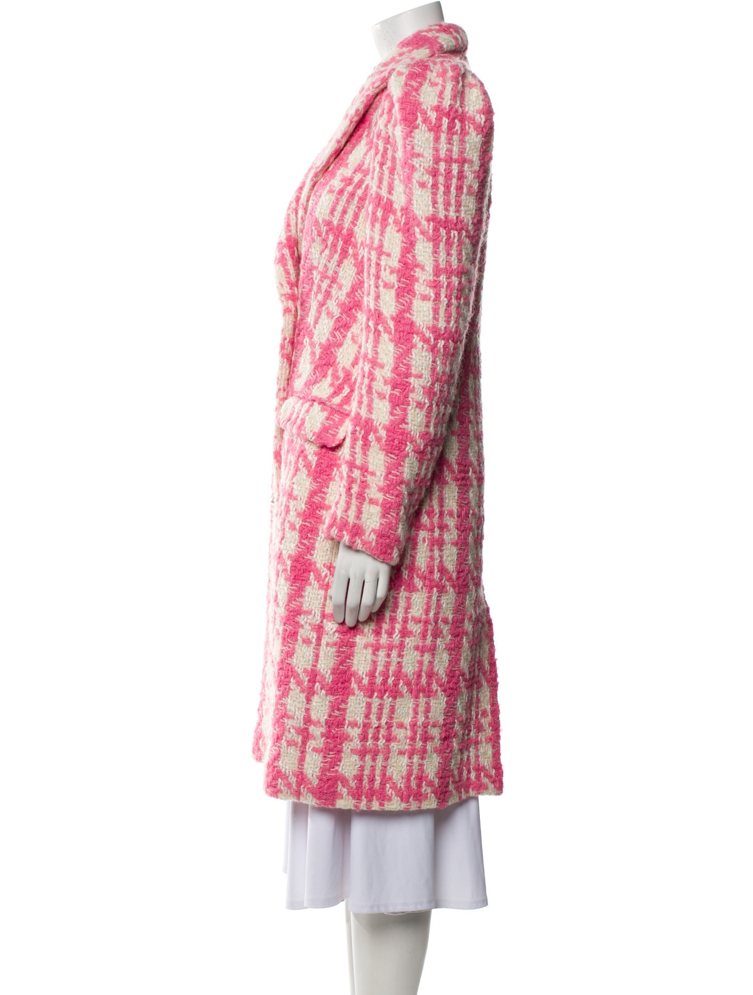 LoveShackFancy Wool Plaid Print Coat