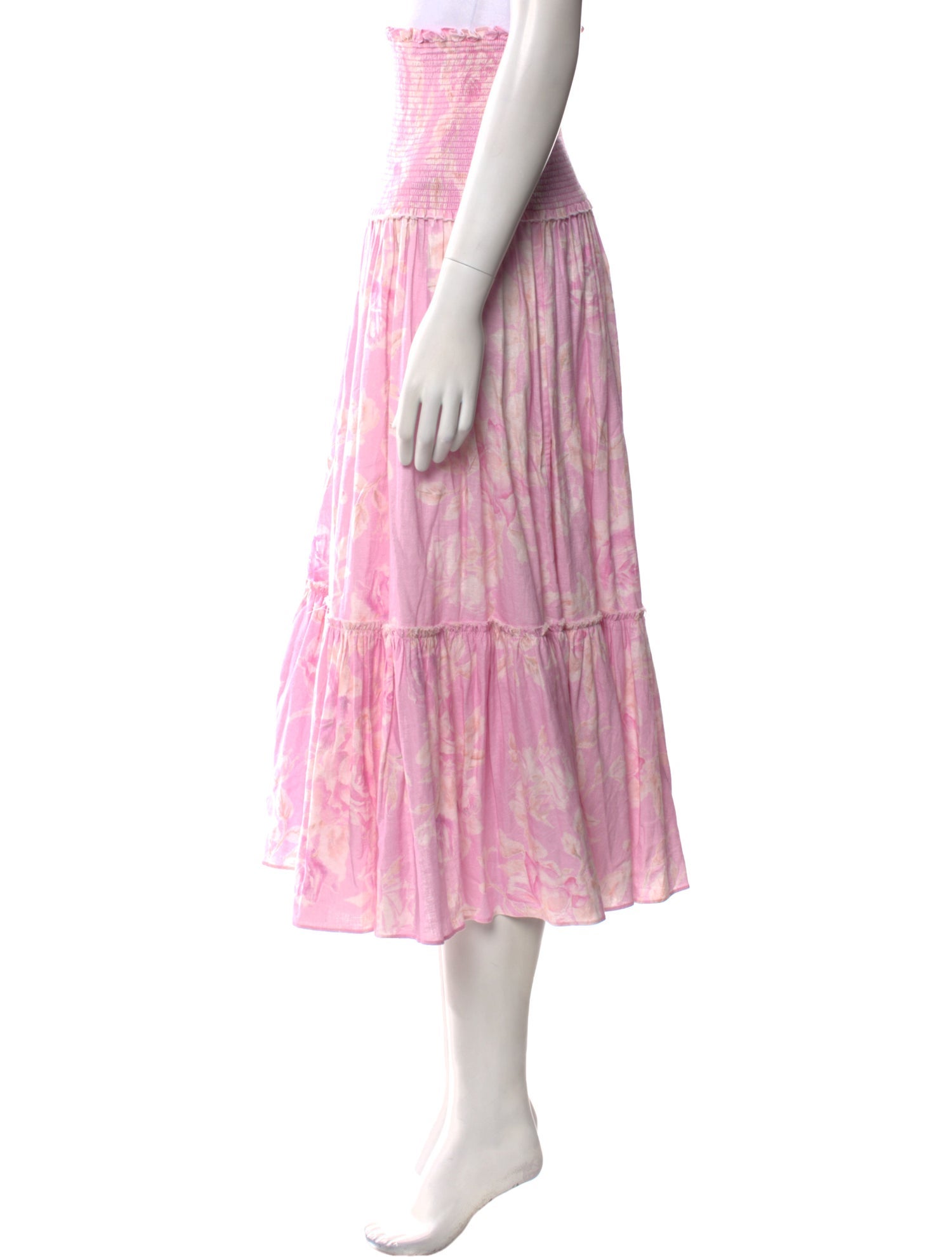 LoveShackFancy Printed Midi Length Skirt