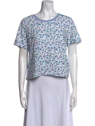 LoveShackFancy Floral Print Crew Neck T-Shirt